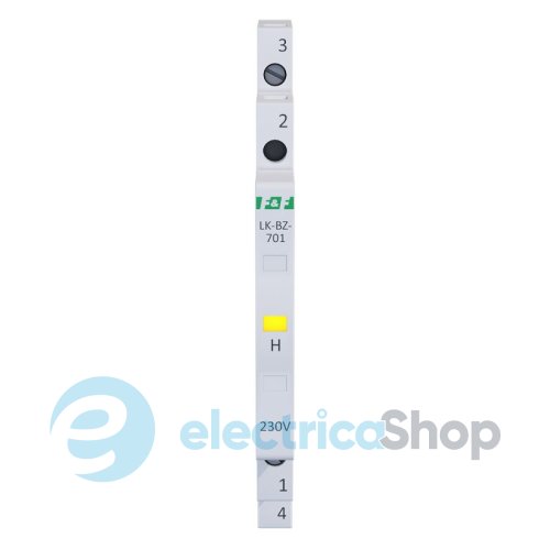Индикатор напряжения 230V/AC+N, 1хLED, DIN,, встроенный предохранитель, F&F LK-BZ-701Y, желтый