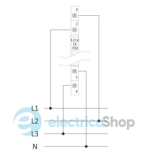 Индикатор напряжения 3×230V/AC+N, 3хLED, DIN, F&F LK-703G, зеленый