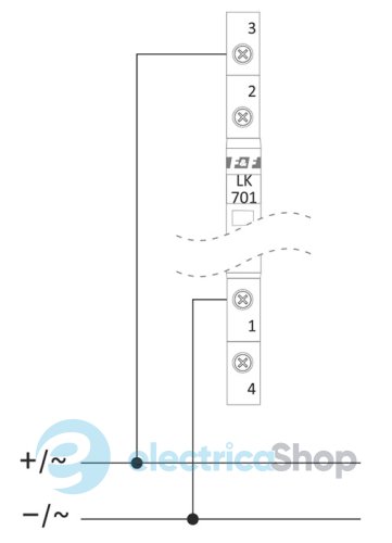 Индикатор напряжения 230V/AC+N, 1хLED, DIN,, встроенный предохранитель, F&F LK-BZ-701G, зеленый