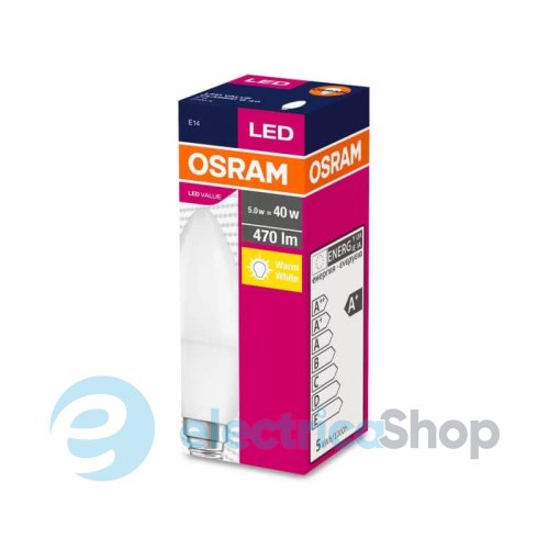 Лампа светодиодная Osram VALUE CL B40 5W/827 220-240V FR E14 LED 4052899326453