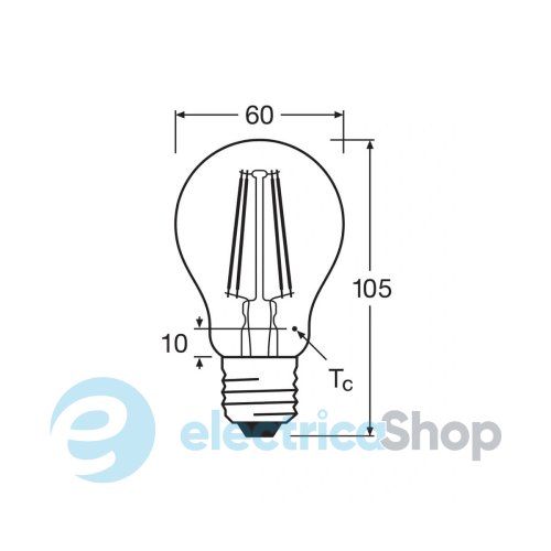 Лампа светодиодная Osram LED CLA75 7,5W/840 1055Lm 230V Star Filament E27 4058075112445