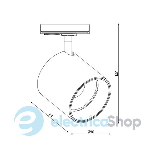 Трековий світильник KLOODI KD-GOLF 24W 4K BK LED 1920Lm