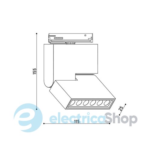 Трековий світильник KLOODI KD-STL0612 4K BK LED 12W 900Lm