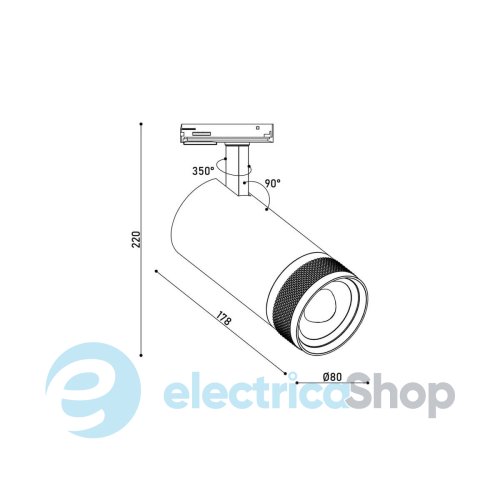 Трековий світильник KLOODI KD-FOCUS 30W 3K BK LED 2400Lm