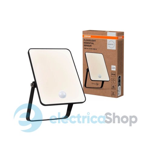 Прожектор FL ESSENTIAL OSRAM 20W 1900lm BK 4000К 4099854430077 датчик движения и дневного света