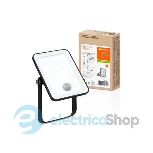 Прожектор LEDVANCE Flood ESSENTIAL SENSOR 10W 900Lm BK 4000K 4058075768215