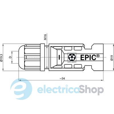 Кабельна розетка для сонячного кабелю 4...6 мм² EPIC SOLAR 4 F Lapp 44428263