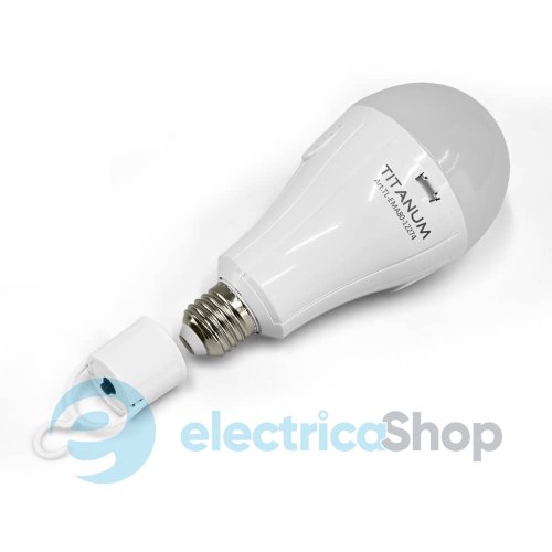 LED лампа аккумуляторная TITANUM A80 12W E27 4000K 230V TL-EMA68-09274