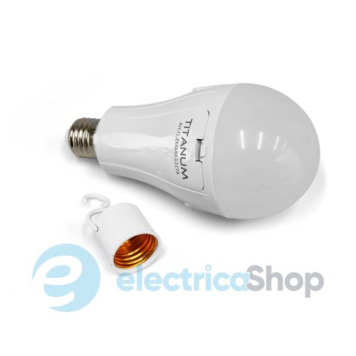 LED лампа аккумуляторная TITANUM A80 12W E27 4000K 230V TL-EMA68-09274