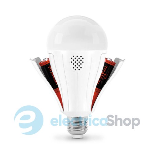 LED лампа аккумуляторная TITANUM A80 12W E27 4000K 230V TL-EMA68-09274