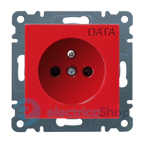 Розетка DATA з центральным заземляющим контактом Hager Lumina-2, цвет красный