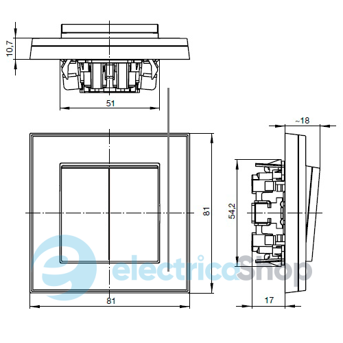 Клавіша 2-а «Levit», колір «онікс / димчастий чорний»