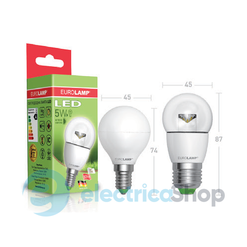 Светодиодная led-лампа «Eurolamp» ЕКО серия "D" G45 5 Ватт E14 3000K «теплый свет»