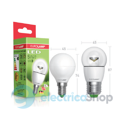 Світлодіодна led-лампа «Eurolamp» ЕКО серія "D" G45 5 Ватт E27 4000K «нейтральне світло»