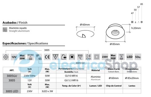 Светильник точечный встроенный BPM Lighting 3005 GU10