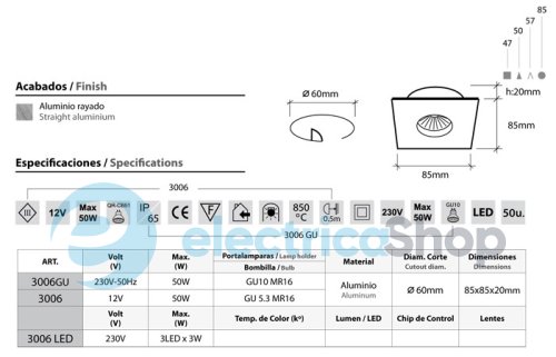 Світильник точковий вбудований BPM Lighting 3006 GU5.3