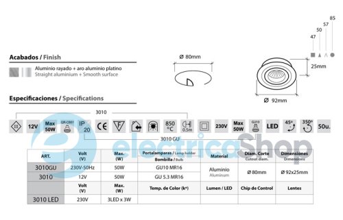 Светильник точечный встроенный BPM Lighting 3010 GU10