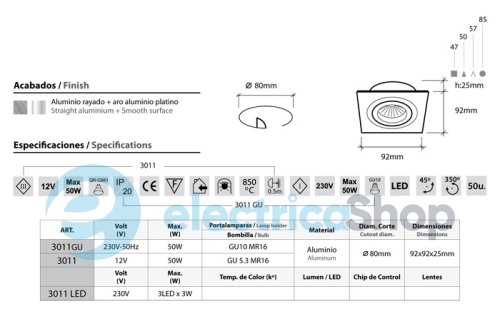 Светильник точечный встроенный BPM Lighting 3011 GU5.3