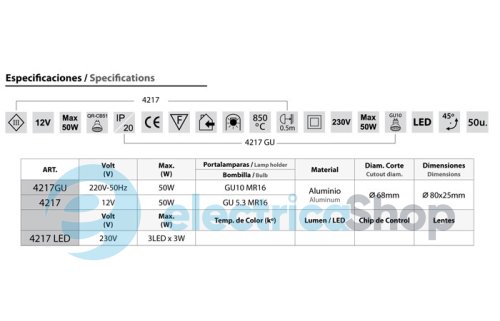 Світильник точковий вбудований BPM Lighting 4217 GU