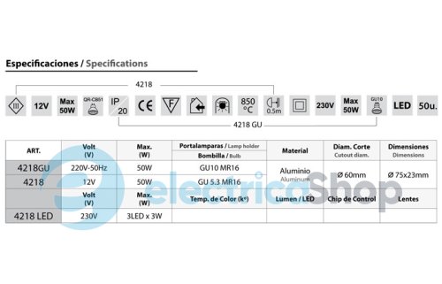 Світильник точковий вбудований BPM Lighting 4218 GU