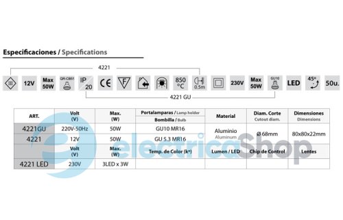 Світильник точковий вбудований BPM Lighting 4221 GU