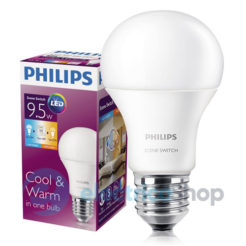 Лампа светодиодная Philips LED Scene Switch E27 9.5-60W 3000K/6500K 230V A60