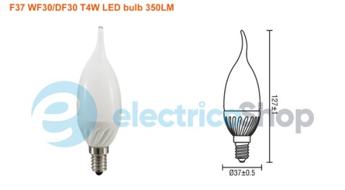 Лампа светодиодная CIVILIGHT F37 KF25T4 4W Е14 2700K 250Lm ceramic
