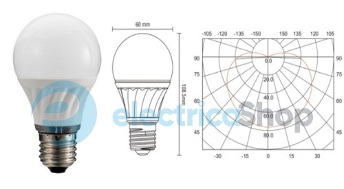 Лампа світлодіодна CIVILIGHT DA60 K2F60T11CE 11W Е27 2700К 810Lm ceramic (димірувана)