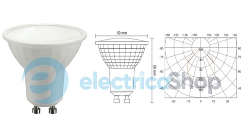 Лампа світлодіодна CIVILIGHT GU10 W2F21T5 5W 220V 3000К 450Lm ceramic