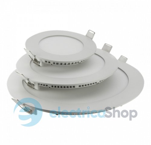 Светодиодный точечный встроенный LED светильник Eurolamp 20W "круг" 20W/4000K (LED-DLR-20/4)