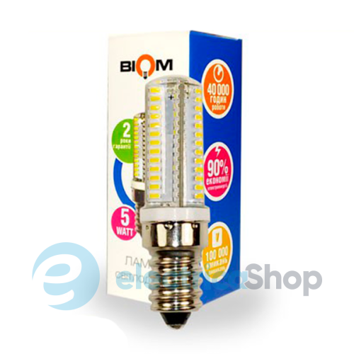 LED лампа E14 5W 3000K AC220 Biom (E14-5W-220-1)