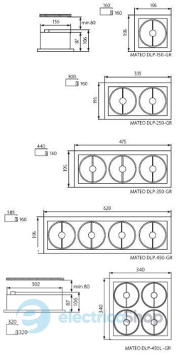 Вбудований cвітильник Kanlux Mateo DLP-450L-GR (4964)