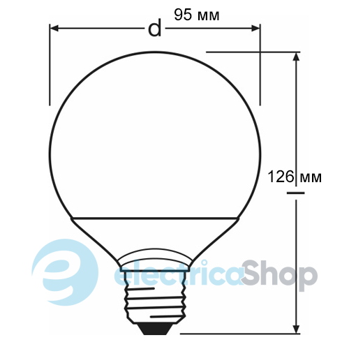 Лампа світлодіодна Osram LED Star Classic Globe G95 9W/827 230V E27