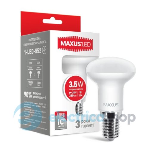 Лампа светодиодная MAXUS LED R39 3.5W 4100K 220V E14 (1-LED-552)