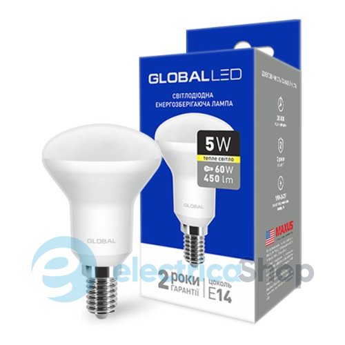 Лампа светодиодная GLOBAL LED R50 5W 3000K 220V E14 (1-GBL-153)