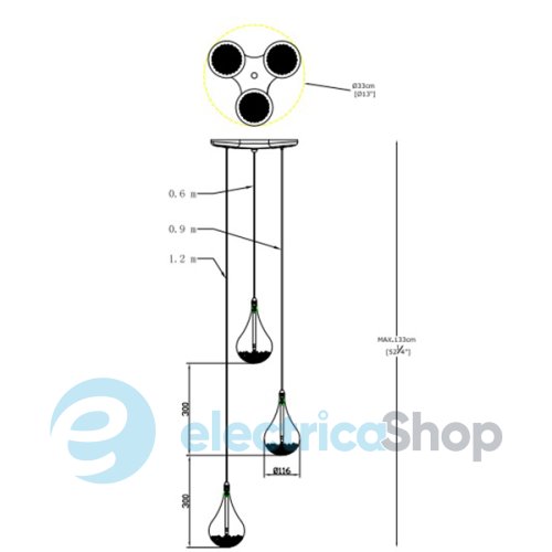 Люстра Zuma PERLE P0226-03B-F4RK