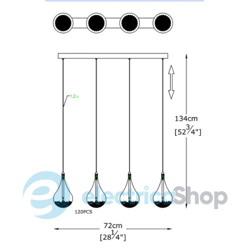 Люстра Zuma PERLE P0226-04H-B5RK