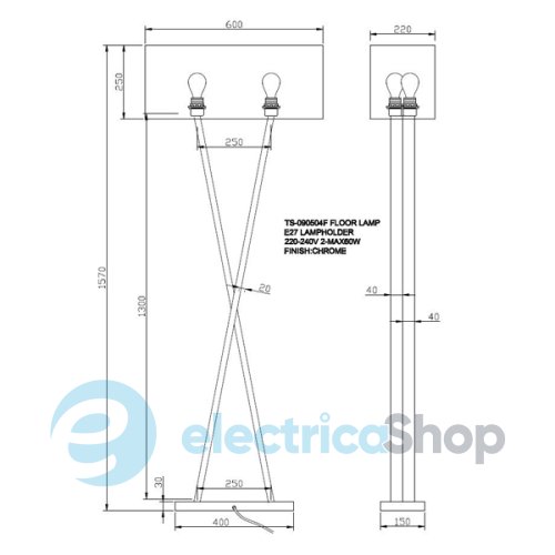 Торшер Zuma TS-090504F-CHWH
