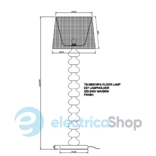 Торшер Zuma DECO TS-060216F-CHWH