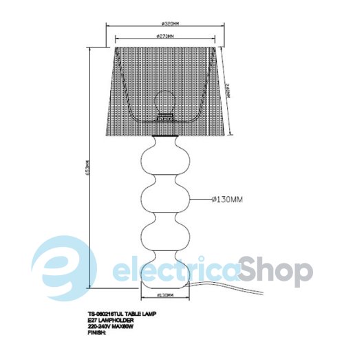 Настольная лампа TS-060216T-CHWH Zuma DECO