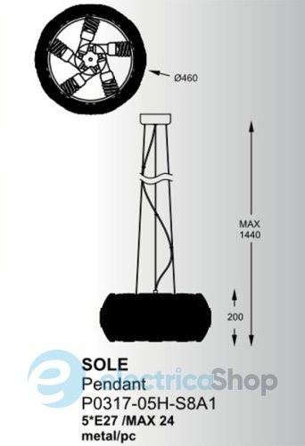 Люстра Zuma SOLE P0317-05H-S8A1