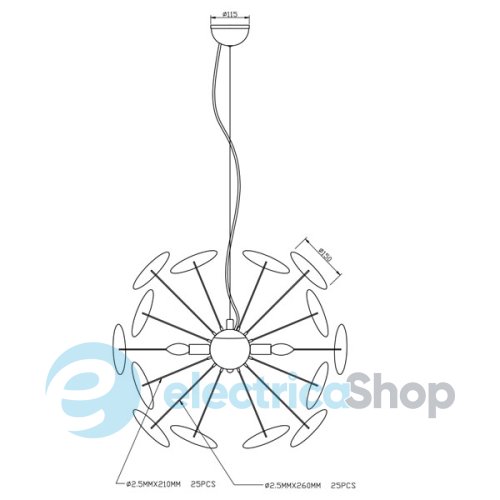 Люстра Zuma DOTS TS-081111P-BK