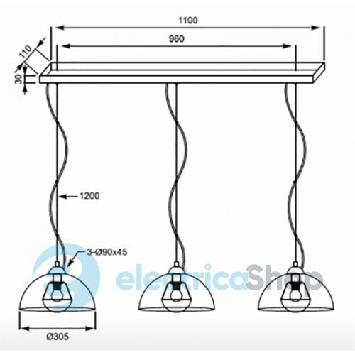 Люстра Zuma ANTENNE TS-120404P-BKGO