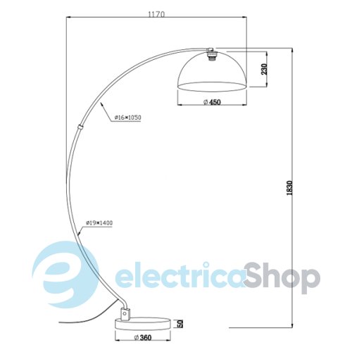 Торшер Zuma LUZIA TS-050402F-BKGO