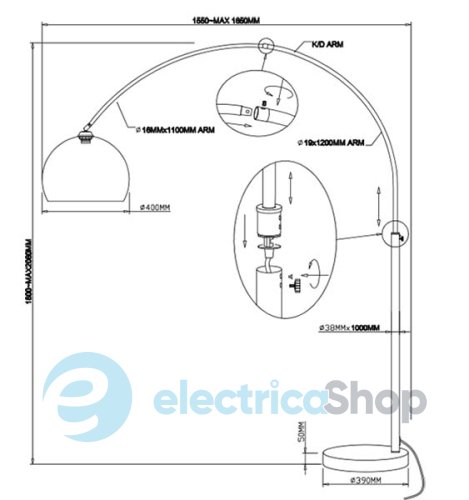 Торшер Zuma VISION TS-010121W