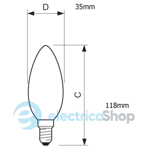 Лампа світлодіодна Philips LEDClassic 4.5-50W B35 E14 WW CL Dimmable APR 