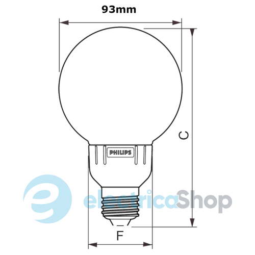 Лампа світлодіодна Philips LEDGlobe 8.5-70W G93 E27 CDL 230V APR