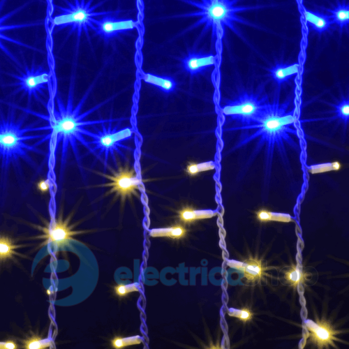 Гірлянда зовнішня DELUX «CURTAIN» 288LED 1.5x1m синій жовтий/білий IP45