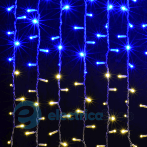 Гірлянда зовнішня DELUX «CURTAIN» 288LED 1.5x1m синій жовтий/білий IP45