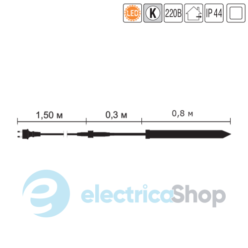 Гирлянда внешняя DELUX «SNOWFALL C» 48LED 0.8m белый/белый IP44 EN